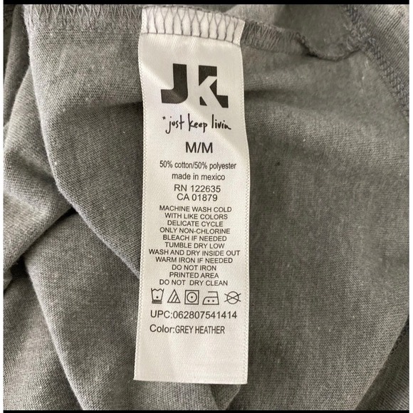 Just Keep Livin Short Sleeve T-Shirt M Grey Crewneck Skateboard Everything Lends - Picture 6 of 10